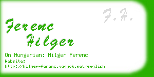 ferenc hilger business card